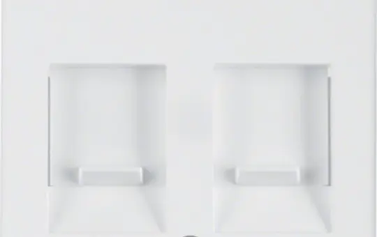 BERKER 11816089 UAE-Zentralstück Q.1/Q.3 2-fach, Schriftfeld | polarweiß samt