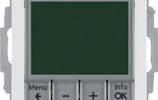 BERKER 20446089 UP-Temperaturregler Q.1/Q.3 Schließer, 230 V, gr. Display, Zeitprogramme | polarweiß samt