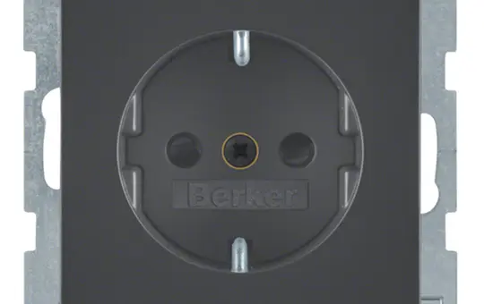 BERKER 47236086 SCHUKO-Steckdose Q.1/Q.3 Berührungsschutz | anthrazit samt