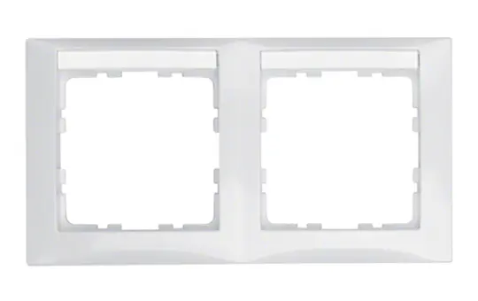 BERKER 10228919 beschr. Abdeckrahmen S.1 2-fach, waagrecht | polarweiß glänzend