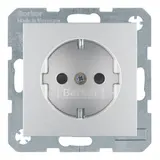 BERKER 47231404 SCHUKO-Steckdose S/B Berührungsschutz | aluminium matt