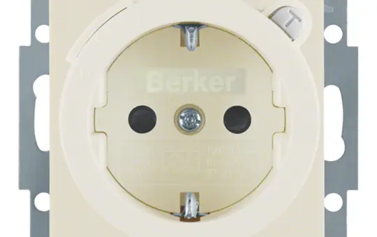 BERKER 47088982 SCHUKO-Steckdose S/B FI-Schutzschalter, Berührungsschutz | weiß glänzend