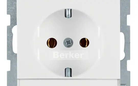 BERKER 47506089 beschr. SCHUKO-Steckdose Q.1/Q.3 Standard | polarweiß samt