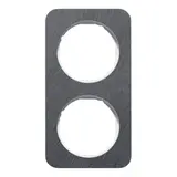 BERKER 10122389 Abdeckrahmen R.1 2-fach | schiefer anthrazit/polarweiß glänzend