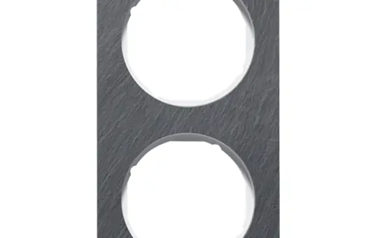 BERKER 10122389 Abdeckrahmen R.1 2-fach | schiefer anthrazit/polarweiß glänzend