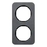 BERKER 10122384 Abdeckrahmen R.1 2-fach | schiefer anthrazit/schwarz glänzend