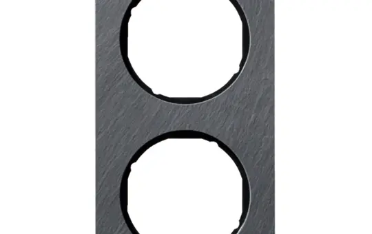 BERKER 10122384 Abdeckrahmen R.1 2-fach | schiefer anthrazit/schwarz glänzend