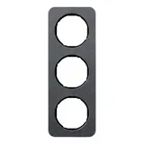 BERKER 10132384 Abdeckrahmen R.1 3-fach | schiefer anthrazit/schwarz glänzend