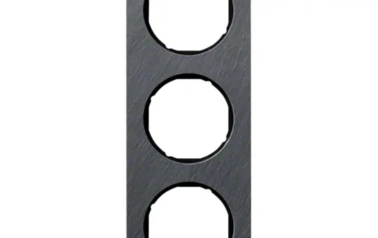 BERKER 10132384 Abdeckrahmen R.1 3-fach | schiefer anthrazit/schwarz glänzend