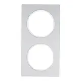 BERKER 10122274 Abdeckrahmen R.3 2-fach | alu/polarweiß glänzend