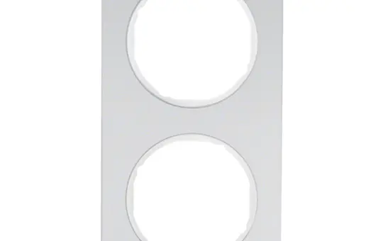 BERKER 10122274 Abdeckrahmen R.3 2-fach | alu/polarweiß glänzend