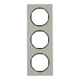 BERKER 10132204 Abdeckrahmen R.3 3-fach | edelstahl/schwarz glänzend