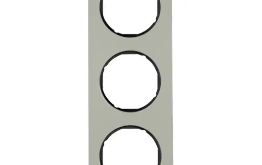 BERKER 10132204 Abdeckrahmen R.3 3-fach | edelstahl/schwarz glänzend
