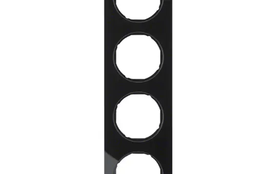 BERKER 10142216 Abdeckrahmen Glas R.3 4-fach | glas schwarz