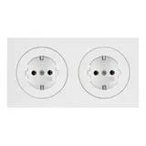 BERKER 47202089 SCHUKO-Steckdose komplett Kabelkanal R.3 2-fach, waagerecht | polarweiß glänzend