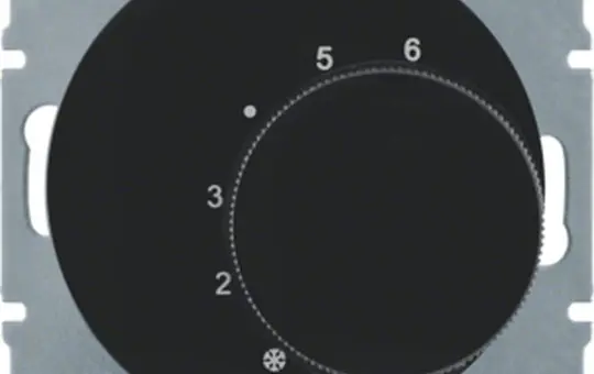 BERKER 20262045 Temperaturregler R.1/R.3/R.8 Wechsler, 230 V | schwarz glänzend