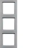 BERKER 10136094 Abdeckrahmen Q.3 3-fach | alu samt lackiert