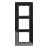 BERKER 10136616 Abdeckrahmen B.7 3-fach | glas schwarz/anthrazit matt