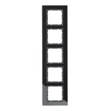 BERKER 10156616 Abdeckrahmen B.7 5-fach | glas schwarz/anthrazit matt