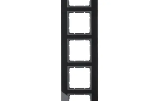 BERKER 10156616 Abdeckrahmen B.7 5-fach | glas schwarz/anthrazit matt