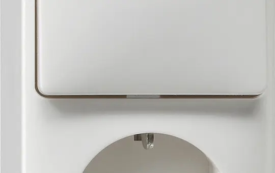 GIRA 017613 Steckdosen-Kombination Aufputz IP20 1-fach, Wechselschalter, senkrecht | reinweiß