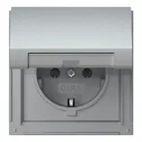 GIRA 445465 SCHUKO-Steckdose TX_44 Klappdeckel, 16 A | alu