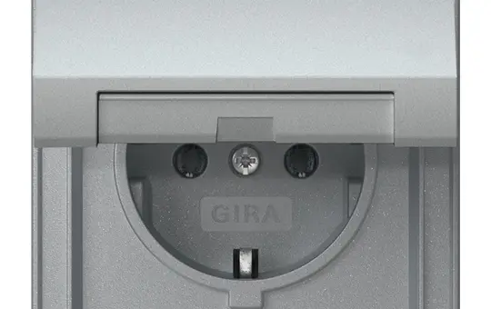 GIRA 445465 SCHUKO-Steckdose TX_44 Klappdeckel, 16 A | alu