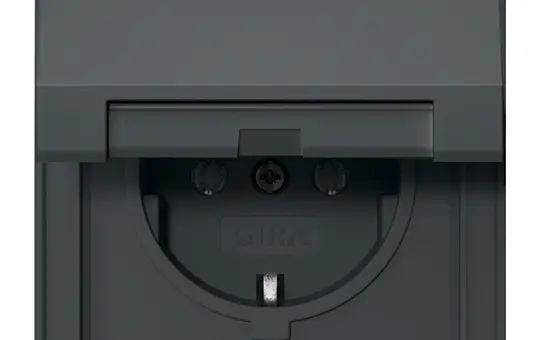 GIRA 445467 SCHUKO-Steckdose TX_44 Klappdeckel, 16 A | anthrazit