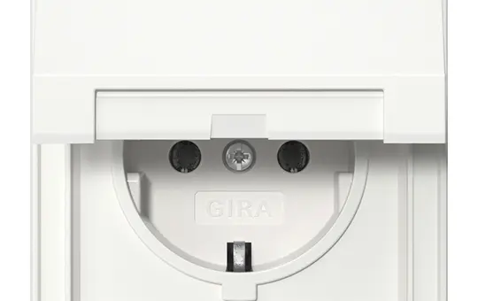 GIRA 445466 SCHUKO-Steckdose TX_44 Klappdeckel, 16 A | reinweiß