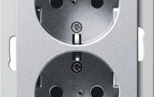 GIRA 273526 SCHUKO-Steckdose System 55 2-fach, für 1,5-fache UP-Dose | alu