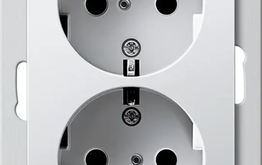 GIRA 273527 SCHUKO-Steckdose System 55 2-fach, für 1,5-fache UP-Dose | reinweiß seidenmatt