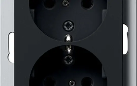 GIRA 2731005 SCHUKO-Steckdose System 55 2-fach, für 1-fache UP-Dose | schwarz matt