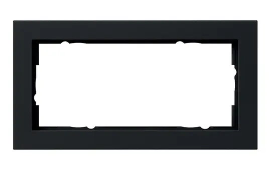 GIRA 100209 Abdeckrahmen E2 2-fach ohne Mittelsteg | schwarz matt
