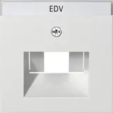 GIRA 028403 Netzwerkabdeckung System 55 1/2-fach, Schriftfeld | reinweiß glänzend