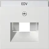 GIRA 028427 Netzwerkabdeckung System 55 1/2-fach, Schriftfeld | reinweiß seidenmatt