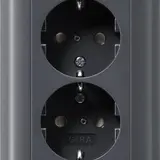 GIRA 078328 SCHUKO-Steckdose komplett System 55 2-fach, Berührungsschutz | anthrazit