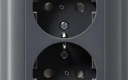 GIRA 078328 SCHUKO-Steckdose komplett System 55 2-fach, Berührungsschutz | anthrazit