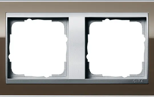 GIRA 0212766 Abdeckrahmen Event alu 2-fach | klar braun