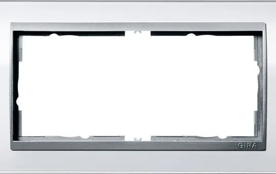 GIRA 1002726 Abdeckrahmen Event alu 2-fach ohne Mittelsteg | klar weiß