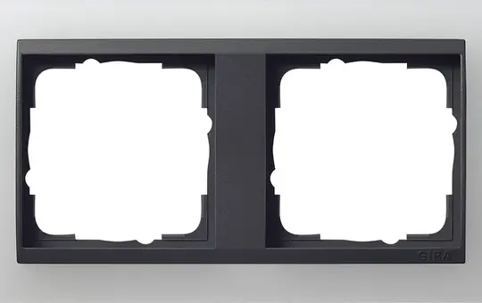 GIRA 021224 Abdeckrahmen Event anthrazit 2-fach | opak weiß