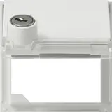 GIRA 069466 Adapterrahmen TX_44 Klappdeckel, Schriftfeld, Schloß | reinweiß