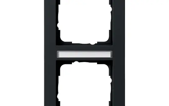 GIRA 110209 beschr. Abdeckrahmen E2 2-fach, senkrecht | schwarz matt