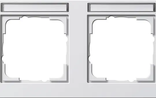 GIRA 109222 beschr. Abdeckrahmen E2 2-fach, waagerecht | reinweiß seidenmatt