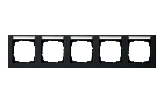 GIRA 109509 beschr. Abdeckrahmen E2 5-fach, waagerecht | schwarz matt