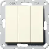 GIRA 283201 Wippschalter System 55 Wechselschalter, 3-fach | cremeweiß glänzend