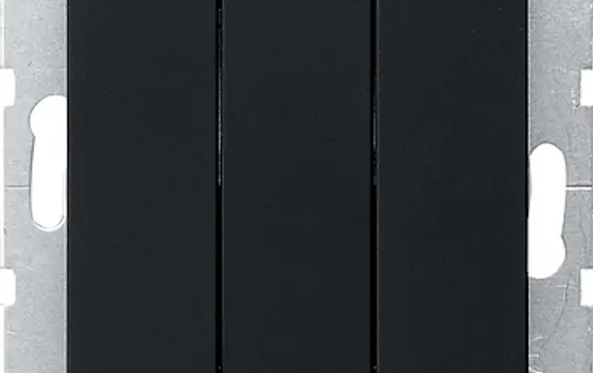 GIRA 2832005 Wippschalter System 55 Wechselschalter, 3-fach | schwarz matt