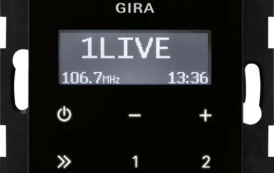 GIRA 228405 Unterputz-Radio System 55 RDS | glas schwarz