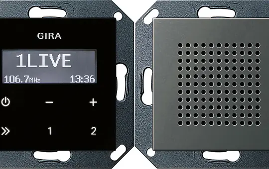 GIRA 2280600 Unterputz-Radio-Set System 55 RDS | edelstahl