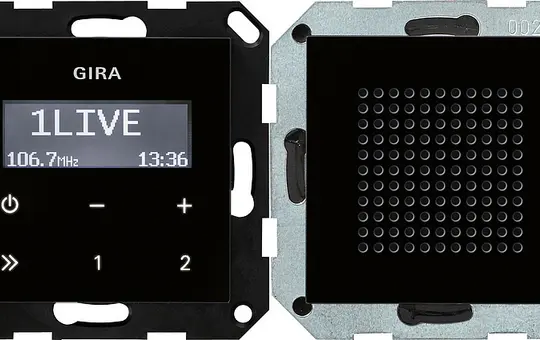 GIRA 228005 Unterputz-Radio-Set System 55 RDS | glas schwarz