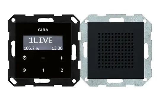 GIRA 2280005 Unterputz-Radio-Set System 55 RDS | schwarz matt